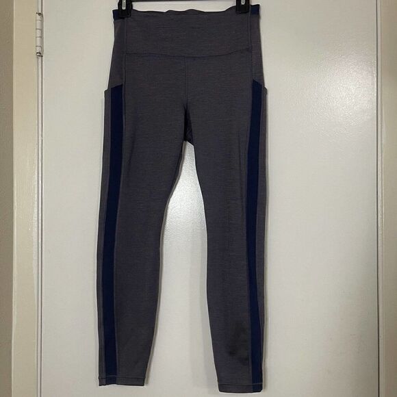 ATHLETA ultimate stash pocket 7/8 purple navy leggings size Small - Picture 4 of 6